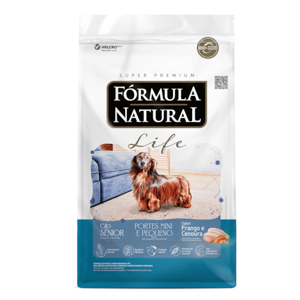 Fórmula Natural Super Premium Life Cão Sênior Portes Mini e Pequeno Sabor Frango e Cenoura - 15Kg