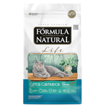 Fórmula Natural Super Premium Life Gatos Castrados Sabor Salmão - 10,1Kg
