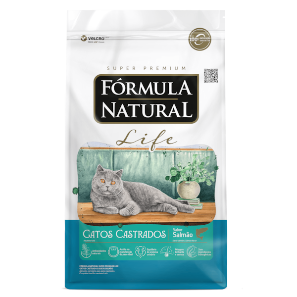 Fórmula Natural Super Premium Life Gatos Castrados Sabor Salmão - 10,1Kg Fórmula Natural Super Premium Life Gatos Castrados Sabor Salmão - 10,1Kg