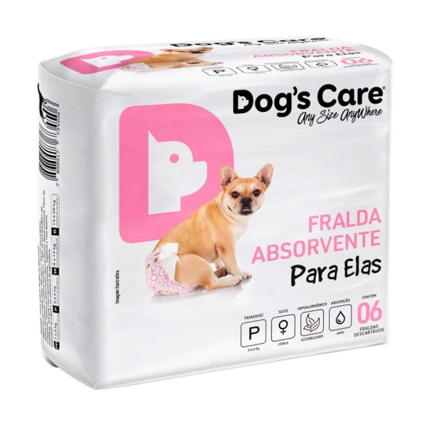 Fralda Dog's Care Cães Fêmeas P Fralda Dog's Care Cães Fêmeas P