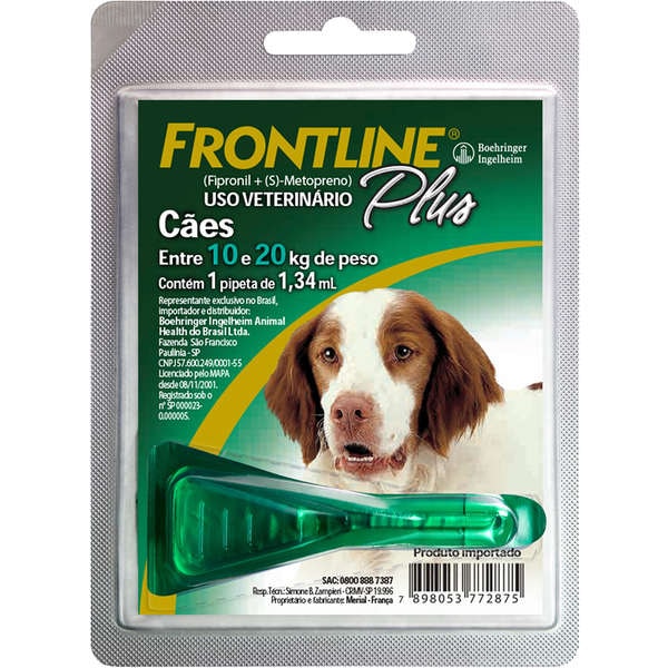 Frontline Plus 10 a 20kg Unidade - Boehringer Ingelheim Frontline Plus 10 a 20kg Unidade - Boehringer Ingelheim