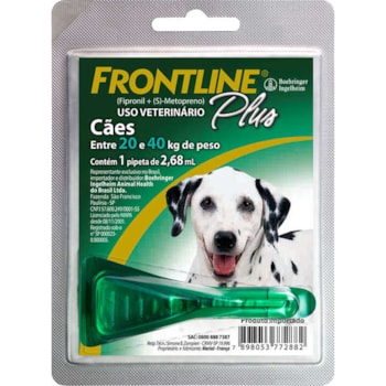 Frontline Plus 20 a 40kg Unidade - Boehringer Ingelheim Frontline Plus 20 a 40kg Unidade - Boehringer Ingelheim