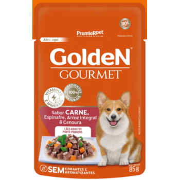 Golden Gourmet Sachê Cães Adulto Pequeno Carne 85g - Golden Golden Gourmet Sachê Cães Adulto Pequeno Carne 85g - Golden