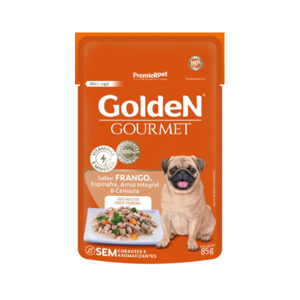 Golden Gourmet Sachê Cães Adulto Pequeno Frango 85g - Golden Golden Gourmet Sachê Cães Adulto Pequeno Frango 85g - Golden