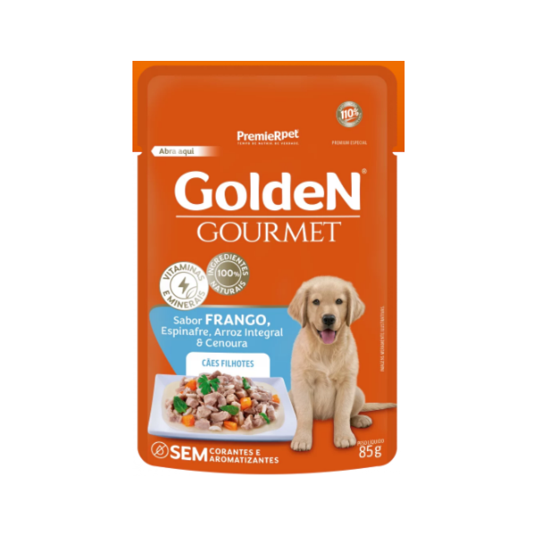 Golden Gourmet Sachê Cães Filhote Frango 85g - Golden Golden Gourmet Sachê Cães Filhote Frango 85g - Golden