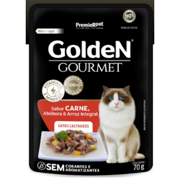 Golden Gourmet Sachê Gatos Adulto Castrado Carne 70g - Golden Golden Gourmet Sachê Gatos Adulto Castrado Carne 70g - Golden