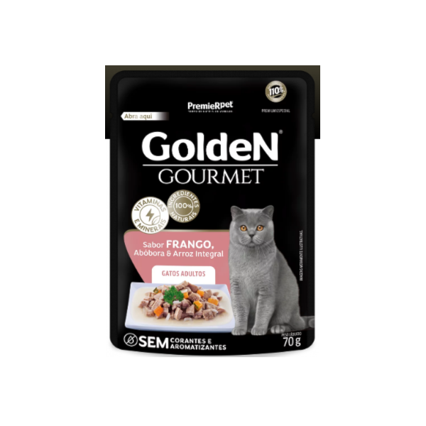 Golden Gourmet Sachê Gatos Adulto Frango 70g - Golden Golden Gourmet Sachê Gatos Adulto Frango 70g - Golden