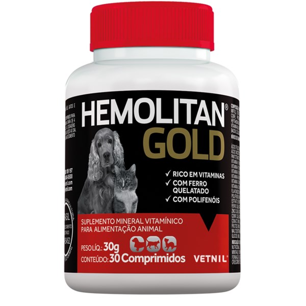 Hemolitan Gold Suplemento Vitamínico 30cp - Vetnil