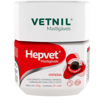 Hepvet Mastigáveis 30 comprimidos - Vetnil Hepvet Mastigáveis 30 comprimidos - Vetnil
