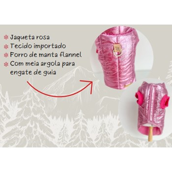 Jaqueta Rosa Para Cães - Pink e Fanny
