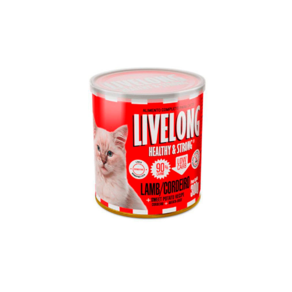 Livelong Gatos - Cordeiro com Batata Doce 300g Livelong Gatos - Cordeiro com Batata Doce 300g