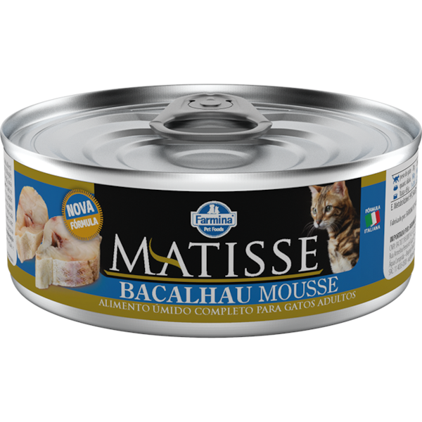 Matisse Lata para Gatos Adultos de Todas as Raças Sabor Bacalhau 85g