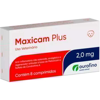 Maxicam Plus 2mg 8 comprimidos - Ourofino Maxicam Plus 2mg 8 comprimidos - Ourofino