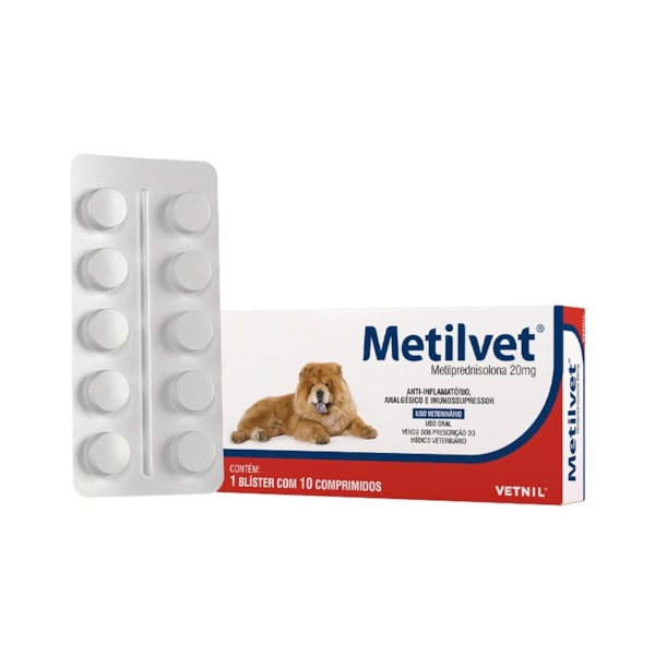 Metilvet Dipy 20mg 10 comprimidos - Vetnil Metilvet Dipy 20mg 10 comprimidos - Vetnil