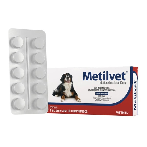 Metilvet Dipy 40mg 10 comprimidos - Vetnil Metilvet Dipy 40mg 10 comprimidos - Vetnil