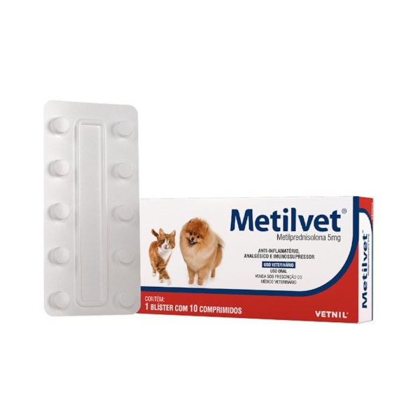 Metilvet Dipy 5mg 10 comprimidos - Vetnil Metilvet Dipy 5mg 10 comprimidos - Vetnil