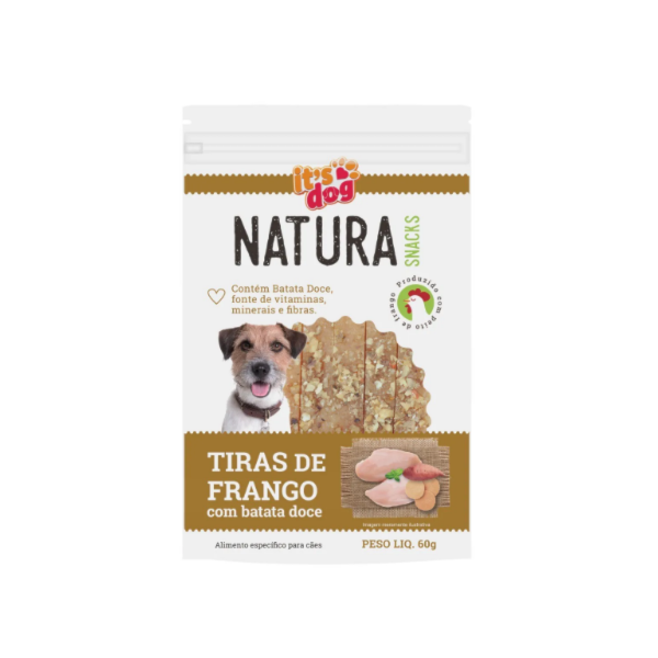 Natura Snacks Tiras de Frango com Batata Doce 60g - It's Dog Natura Snacks Tiras de Frango com Batata Doce 60g - It's Dog