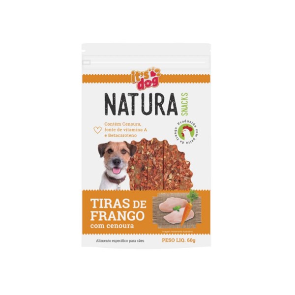Natura Snacks Tiras de Frango com Cenoura 60g - It's Dog