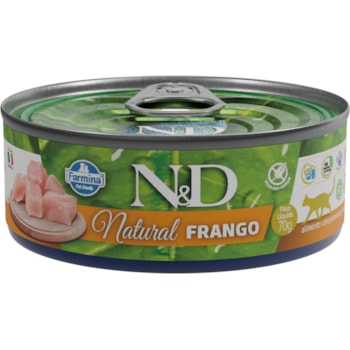 N&D Natural para Gatos de Todas as Raças Sabor Frango 70g