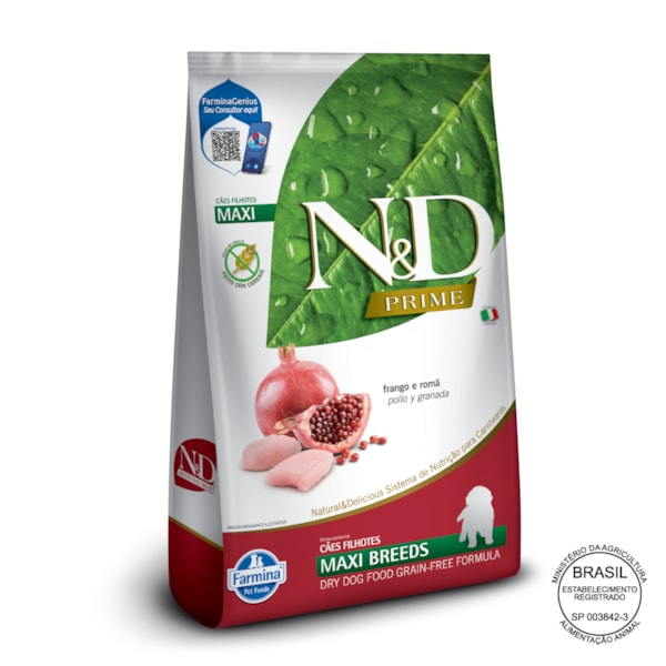 N&D Prime para Cães Filhotes de Raças Médias Sabor Frango e Romã 10,1Kg N&D Prime para Cães Filhotes de Raças Médias Sabor Frango e Romã 10,1Kg