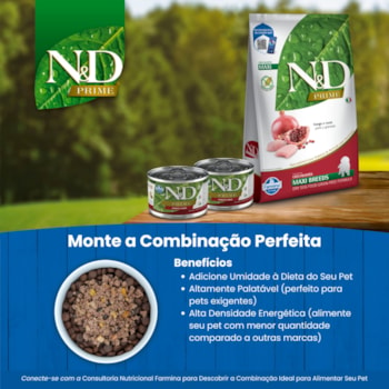 N&D Prime para Cães Filhotes de Raças Médias Sabor Frango e Romã 10,1Kg