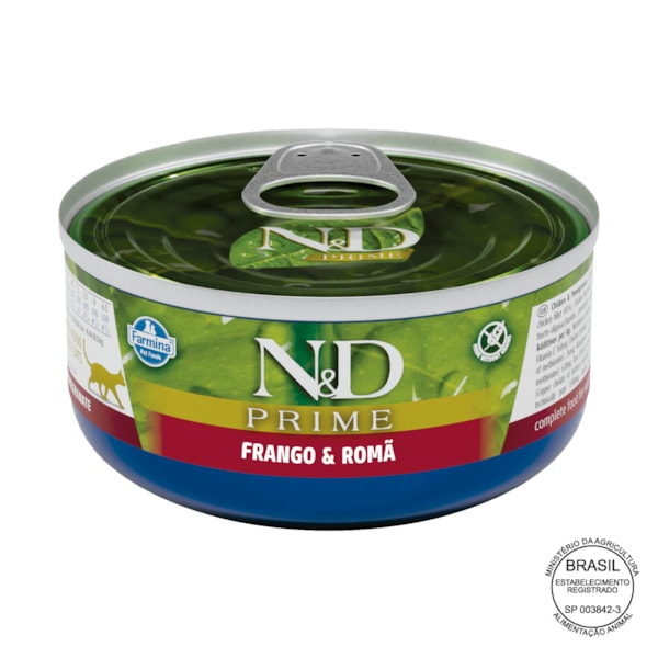 N&D Prime para Gatos Adultos de Todas as Raças Sabor Frango e Romã 70g