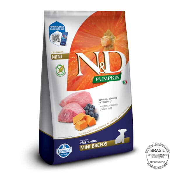 N&D Pumpkin para Cães Filhotes de Raças Mini e Pequenas Sabor Cordeiro
