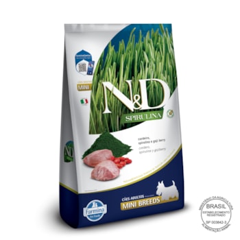 N&D Spirulina para Cães Adultos de Raças Mini e Pequenas Sabor Cordeiro 2Kg