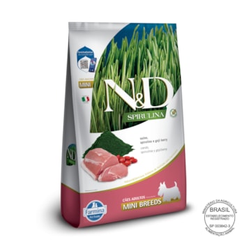 N&D Spirulina para Cães Adultos de Raças Mini e Pequenas Sabor Suíno 2Kg
