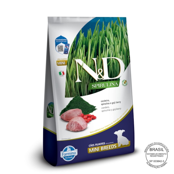 N&D Spirulina para Cães Filhotes de Raças Mini e Pequenas Sabor Cordeiro 2Kg N&D Spirulina para Cães Filhotes de Raças Mini e Pequenas Sabor Cordeiro 2Kg