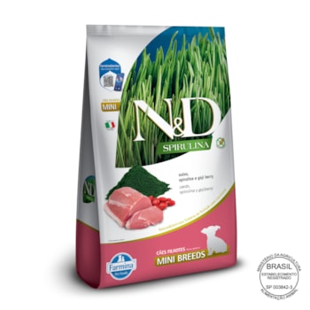 N&D Spirulina para Cães Filhotes de Raças Mini e Pequenas Sabor Suíno 2Kg