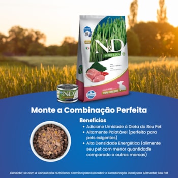N&D Spirulina para Cães Filhotes de Raças Mini e Pequenas Sabor Suíno 2Kg