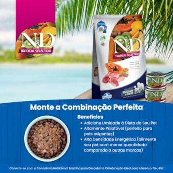 N&D Tropical para Cães Adultos de Raças Médias e Grandes Sabor Cordeiro 10,1Kg N&D Tropical para Cães Adultos de Raças Médias e Grandes Sabor Cordeiro 10,1Kg