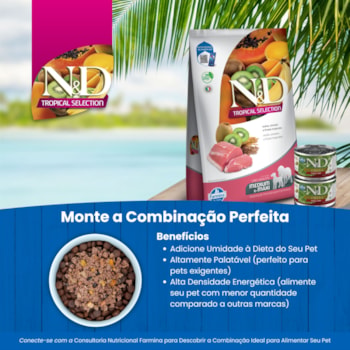 N&D Tropical para Cães Adultos de Raças Médias e Grandes Sabor Suíno