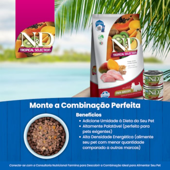 N&D Tropical para Cães Adultos de Raças Mini e Pequenas Sabor Frango