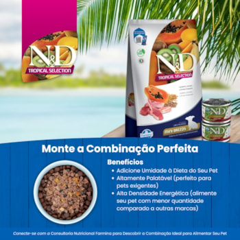 N&D Tropical para Cães Filhotes de Raças Mini e Pequenas Sabor Cordeiro N&D Tropical para Cães Filhotes de Raças Mini e Pequenas Sabor Cordeiro