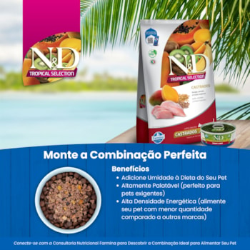 N&D Tropical para Gatos Adultos Castrados de Todas as Raças Sabor Frango