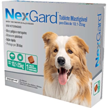 Nexgard G 10,1 a 25kg Unidade - Boehringer Ingelheim Nexgard G 10,1 a 25kg Unidade - Boehringer Ingelheim
