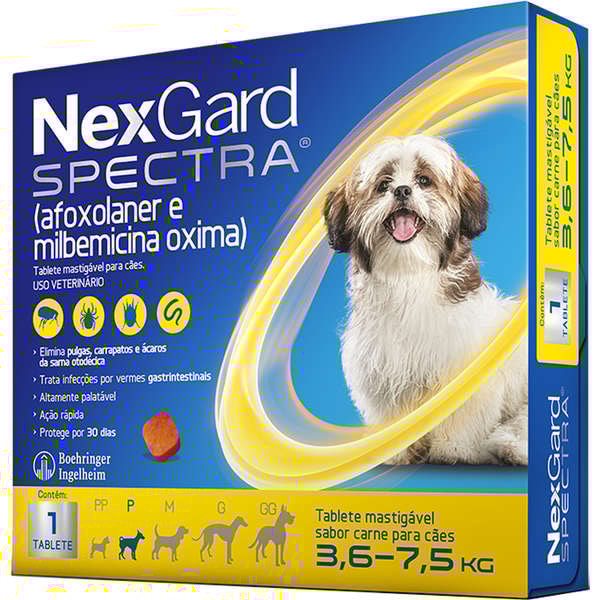 Nexgard Spectra P Cães 3,6 a 7,5kg Unidades - Boehringer Ingelheim Nexgard Spectra P Cães 3,6 a 7,5kg Unidades - Boehringer Ingelheim