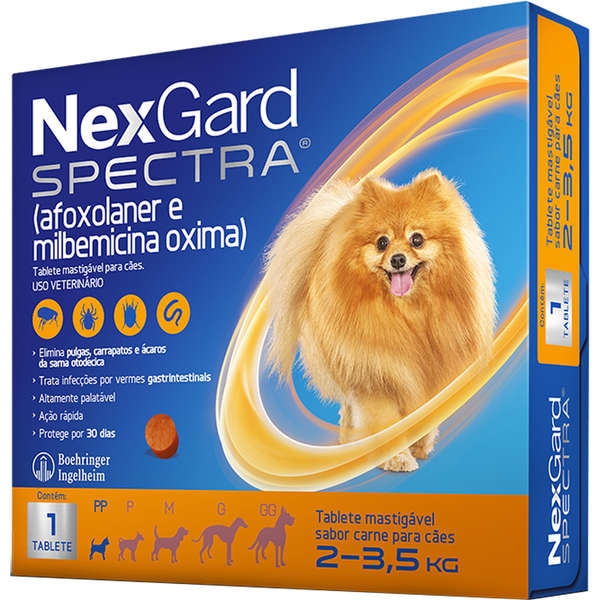 Nexgard Spectra PP Cães 2 a 3,5kg Unidade - Boehringer Ingelheim Nexgard Spectra PP Cães 2 a 3,5kg Unidade - Boehringer Ingelheim