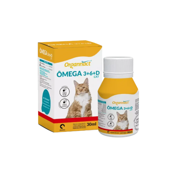 Ômega 3+6+D Cat 30ml - Organnact Ômega 3+6+D Cat 30ml - Organnact