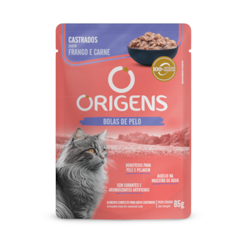 Origens Premium Especial Gatos Adultos Castrados Sabor Frango e Carne