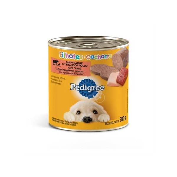 Pedigree Lata Patê de Carne e Frango Cães Filhotes 280g - Pedigree Pedigree Lata Patê de Carne e Frango Cães Filhotes 280g - Pedigree
