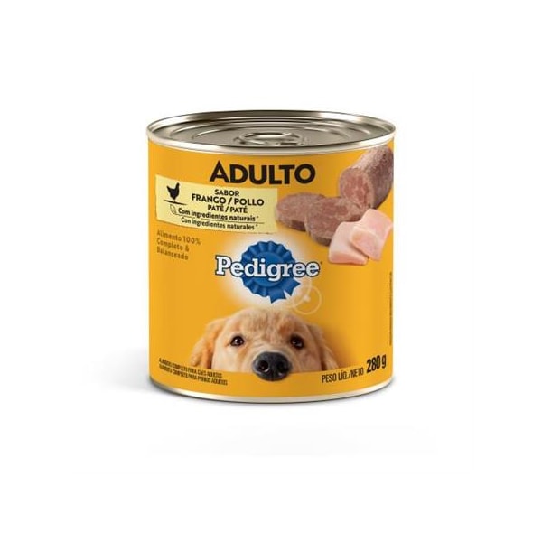 Pedigree Lata Patê de Frango 280g Cães Adultos - Pedigree Pedigree Lata Patê de Frango 280g Cães Adultos - Pedigree