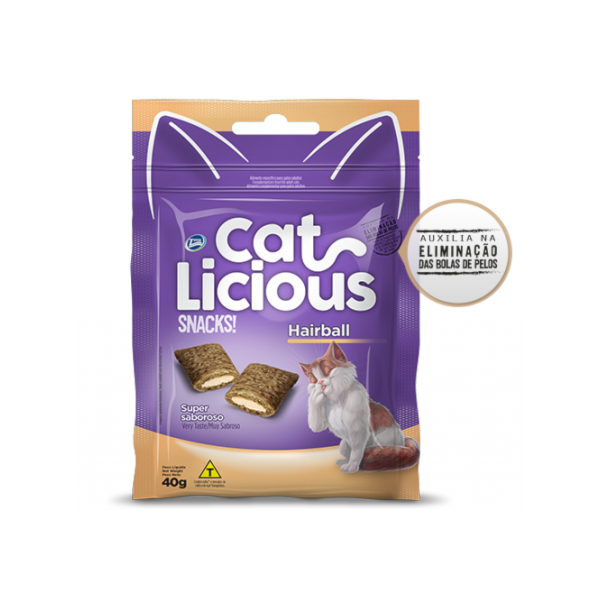 Petisco Cat Licious Hairball - Gatos Adultos Petisco Cat Licious Hairball - Gatos Adultos