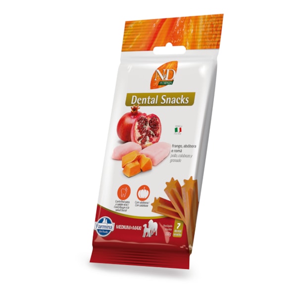 Petisco Dental N&D Pumpkin para Cães de Raças Médias e Grandes Sabor Frango e Romã 100g Petisco Dental N&D Pumpkin para Cães de Raças Médias e Grandes Sabor Frango e Romã 100g