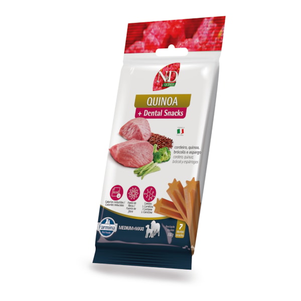 Petisco Dental N&D Quinoa Controle de Calorias para Cães de Raças Médias e Grandes Sabor Cordeiro 100g