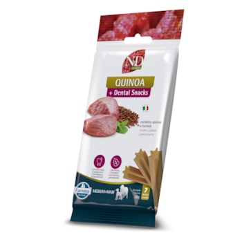 Petisco Dental N&D Quinoa Hálito Fresco para Cães Médios e Grandes Sabor Cordeiro e Hortelã 100g