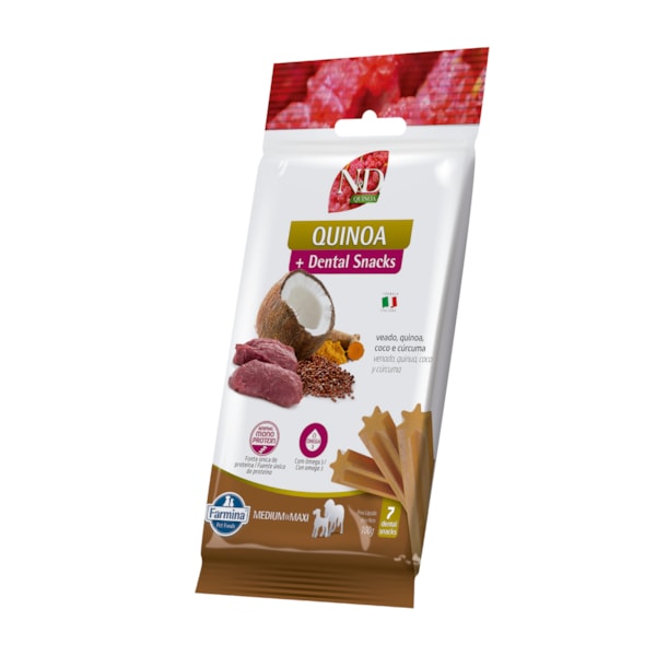 Petisco Dental N&D Quinoa para Cães de Raças Médias e Grandes Sabor Veado 100g Petisco Dental N&D Quinoa para Cães de Raças Médias e Grandes Sabor Veado 100g