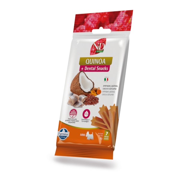 Petisco Dental N&D Quinoa para Cães de Raças Mini e Pequenas Sabor Arenque 60g Petisco Dental N&D Quinoa para Cães de Raças Mini e Pequenas Sabor Arenque 60g